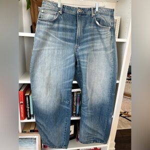 Zara Size 12 Heavy Denim Barrel Jeans